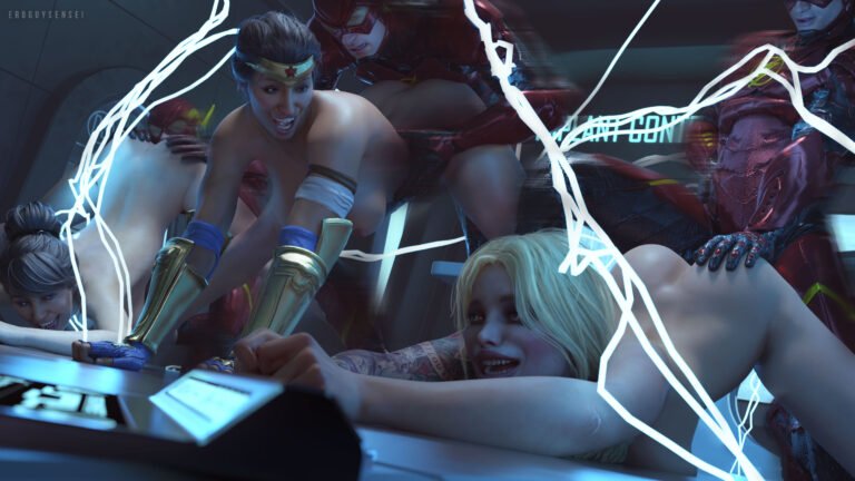 Suicide Squad: Kill the Justice League 3D porn featuring Wonder Woman, Harley Quinn, and Lois Lane fucked by the Flash in lighting speed
