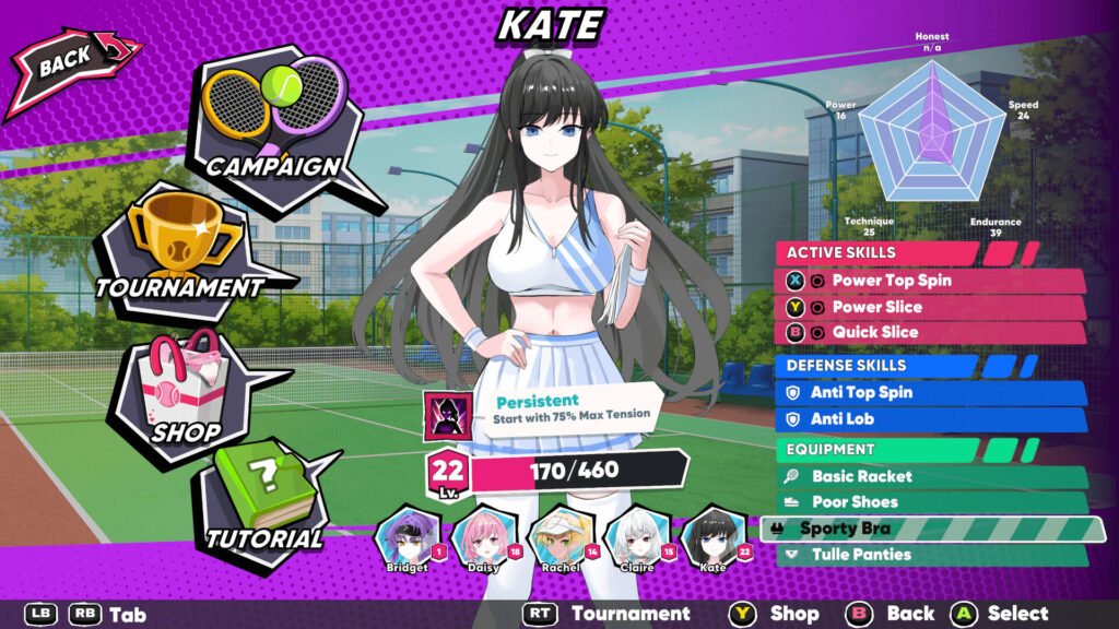 Kate from Academy Love Saga: Tennis Angels