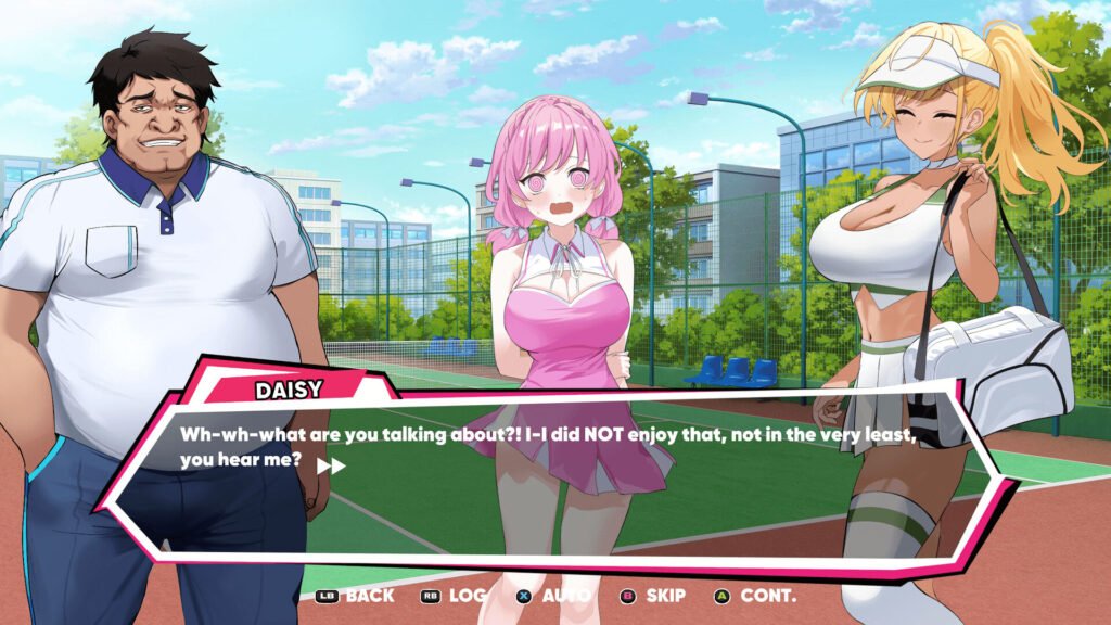 Academy Love Saga: Tennis Angels visual novel scene