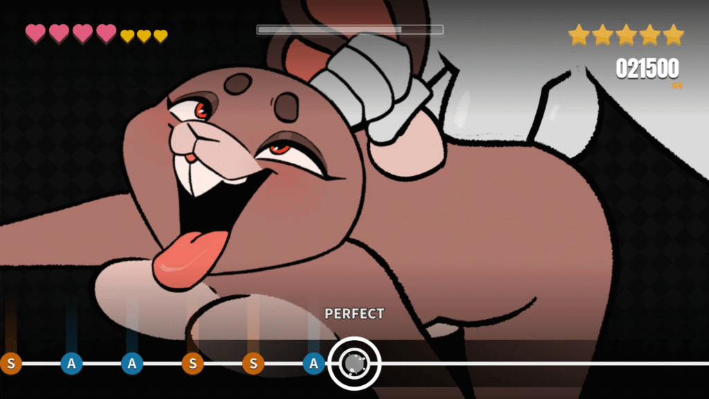 2D brown bunny girl having her ears pulled while getting fucked hard