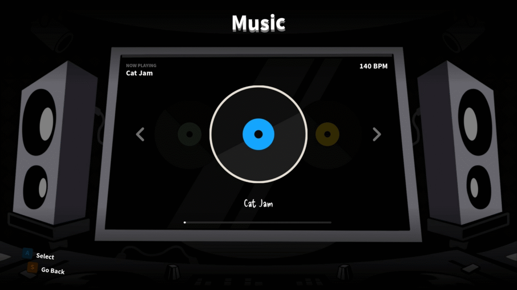 Beat Banger game music selection menu