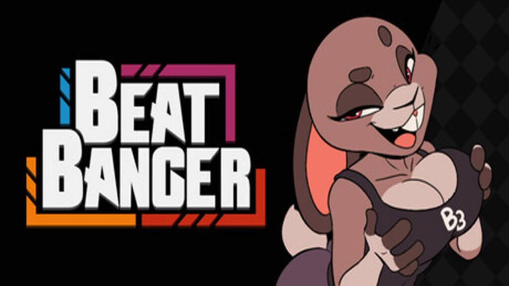 Beat Bangers game cover art featuring a sexy anthropomorphic bunny with large breasts