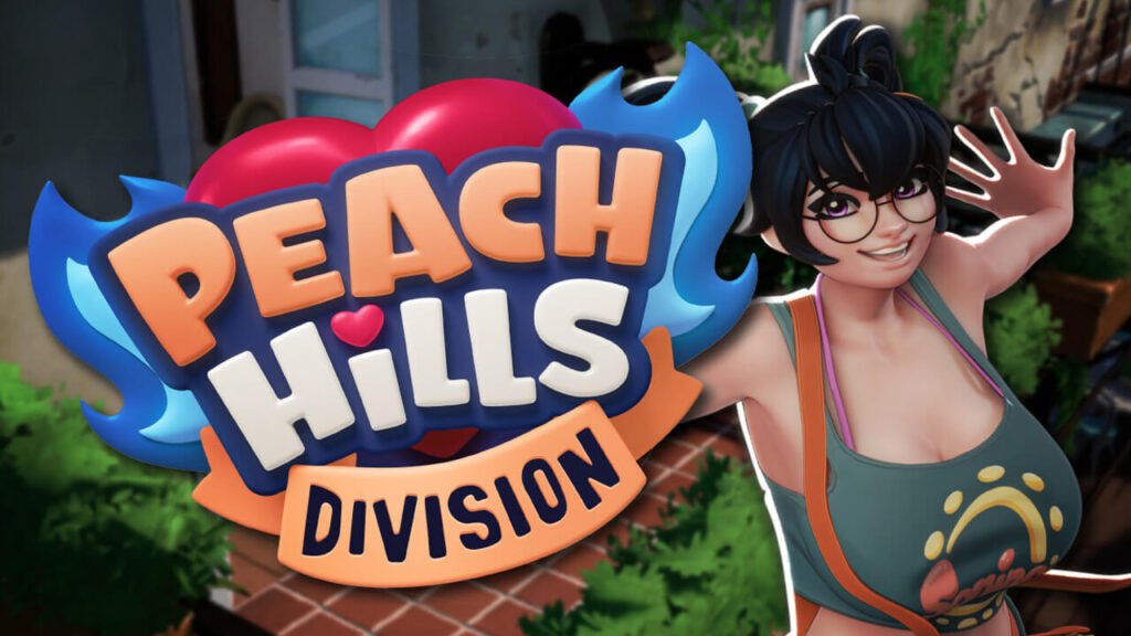 Peach Hills Division game cover art featuring 3D nerdy girl with large breasts, wearing glasses