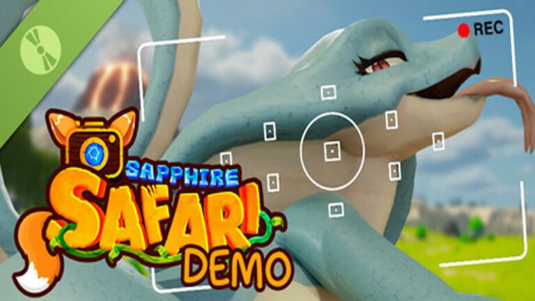 Sapphire Safari game cover art featuring sexy blue lizard girl
