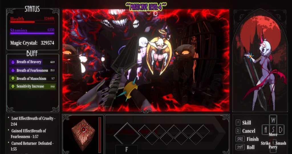 Maze Cave 2 showing a towering black goo monster fucking women while fighting