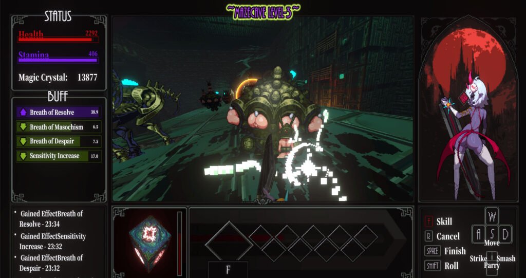 Maze Cave 2 game featuring a monster hive full of female butts sticking out of it