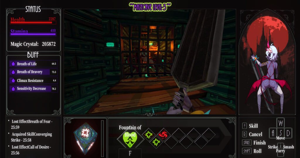 Maze Cave 2 game featuring caged woman fucked by tentacles