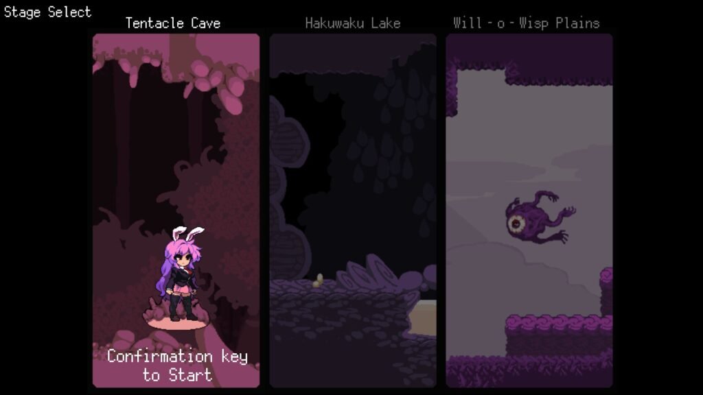 Stage selection screen from Udonge in Interspecies Cave game